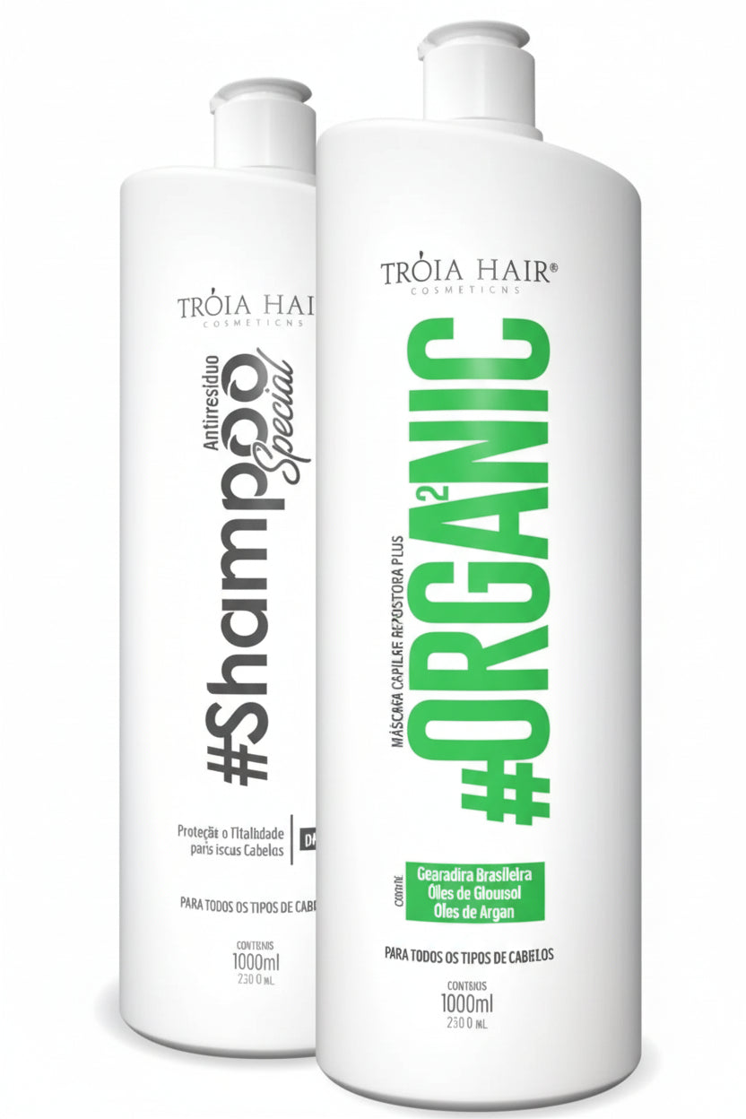 Kit Escova Progressiva Organic Troia Hair (2x1000ml)