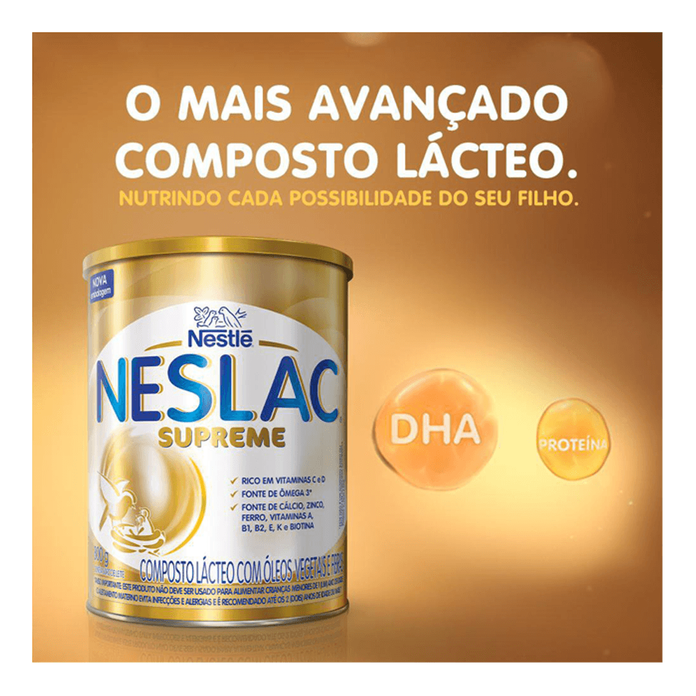 Nestlé Neslac Supreme Composto Lácteo Fase 3+ Anos (800g)