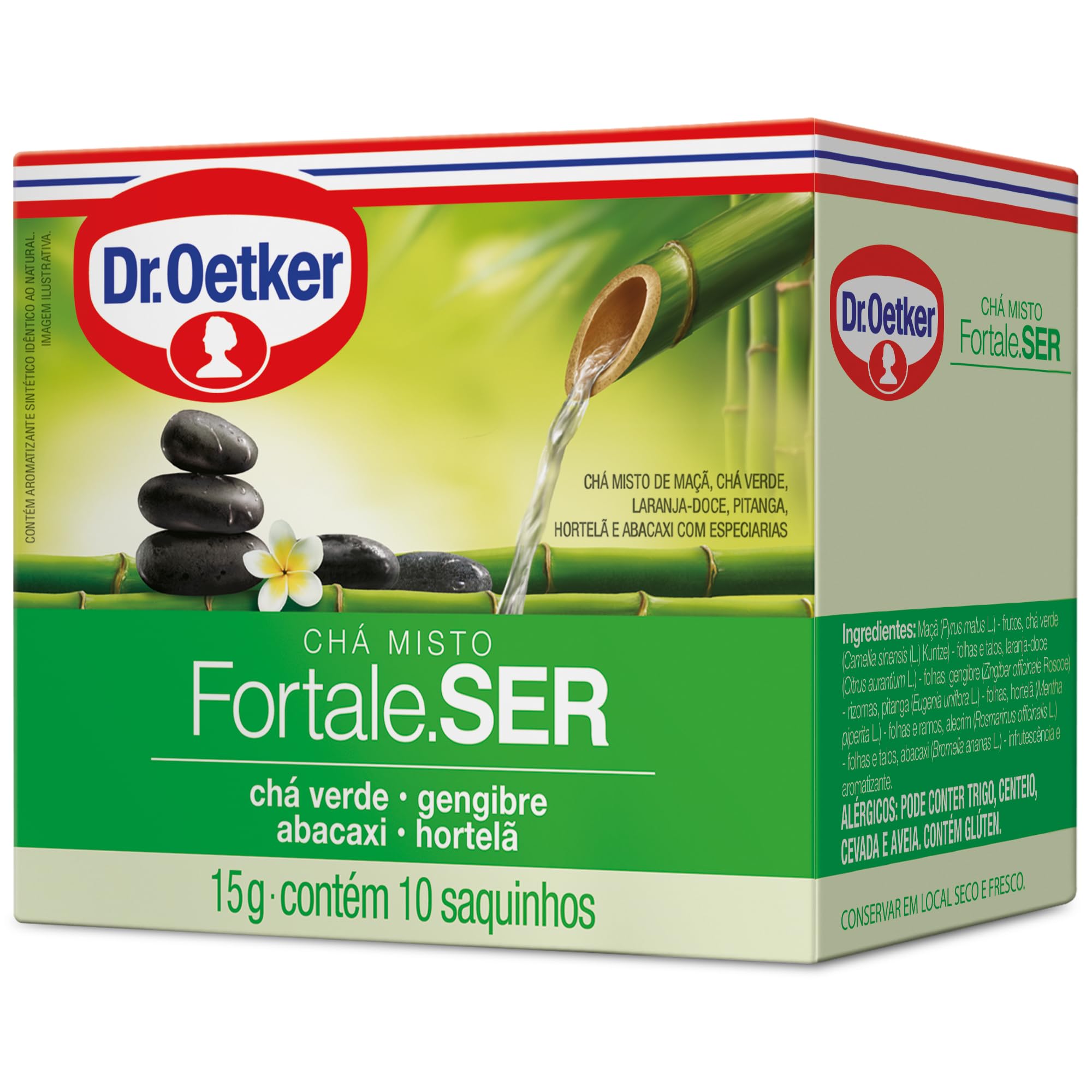 Dr. Oetker Chá de Abacaxi, Hortelã, Gengibre e Chá Verde- 10 sachês (15g)