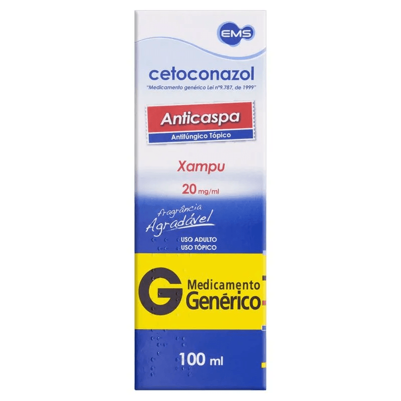 Cetoconazol Shampoo Tratamento Anticaspa EMS 20mg/ml (100ml)