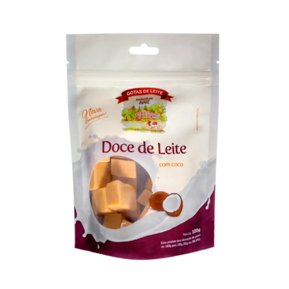 Avaré Doce de Leite em Tabletes com Coco (100g)