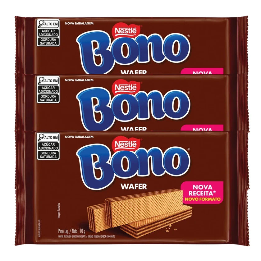 Nestlé Bono Biscoito Wafer Chocolate (3x110g)