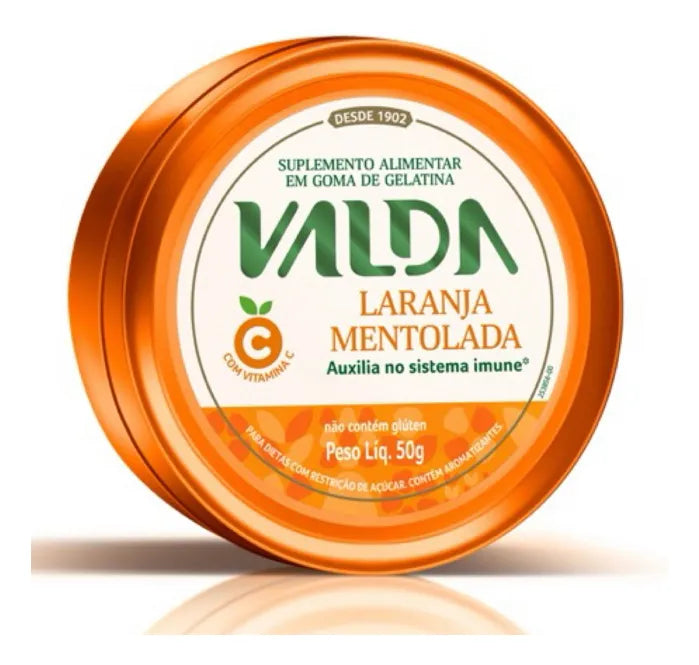 Valda C Goma de Gelatina Laranja Mentolada (50g)