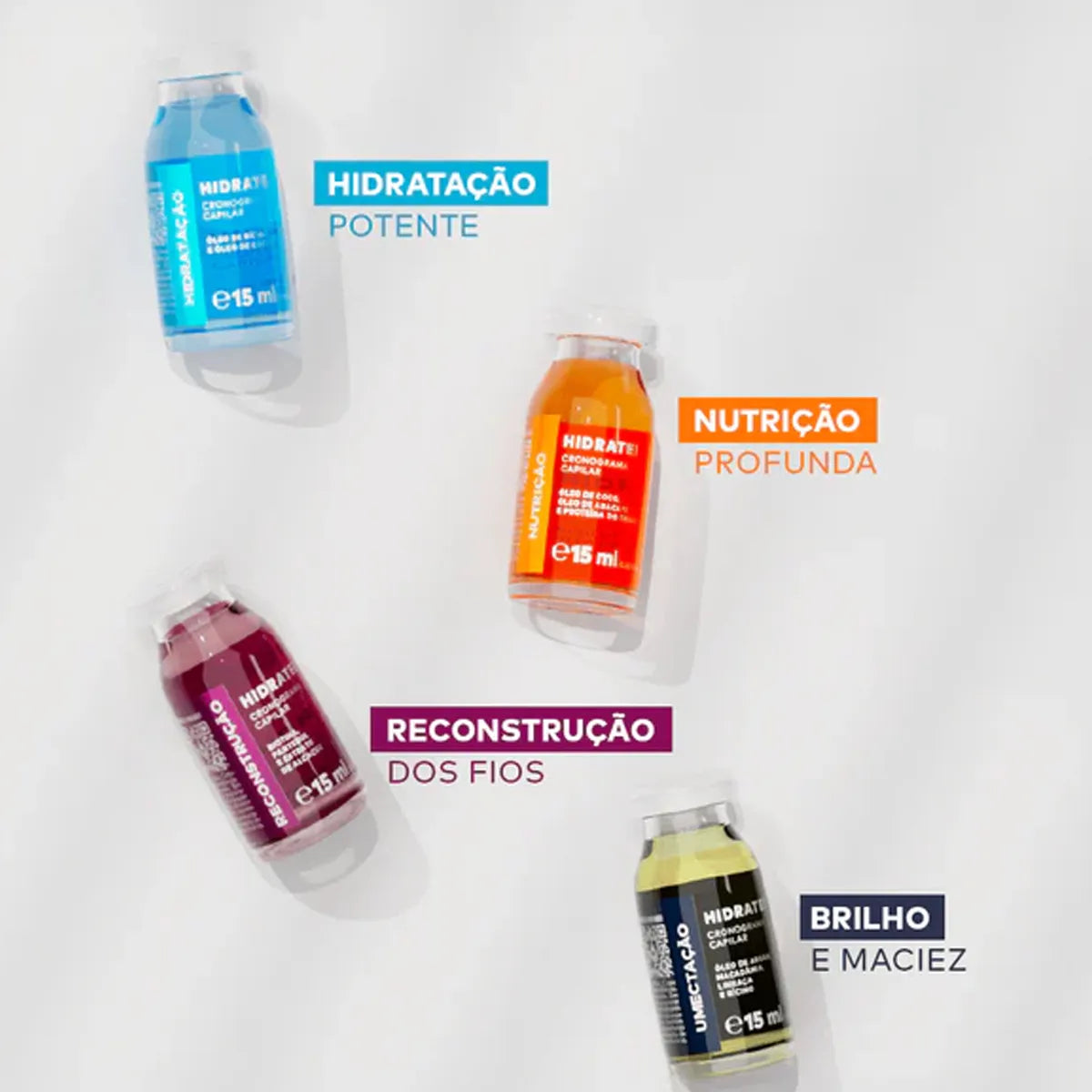Kit de Ampolas Hidratei Cronograma Capilar 4x15ml