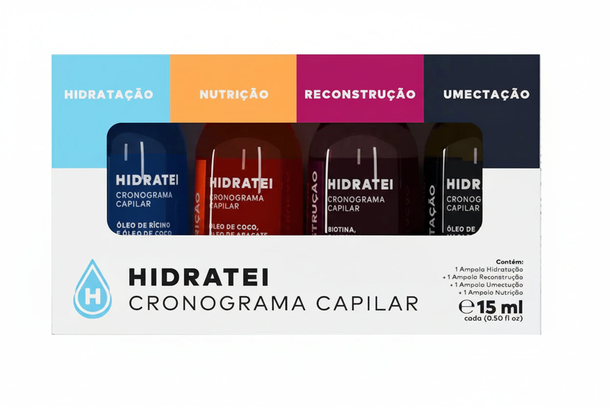 Kit de Ampolas Hidratei Cronograma Capilar 4x15ml