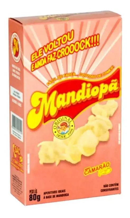 Salgadinho Mandiopã Sabor Camarão 6 x 80G 