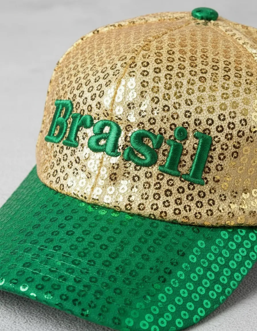 Boné Bordado Verde e Amarelo do Brasil