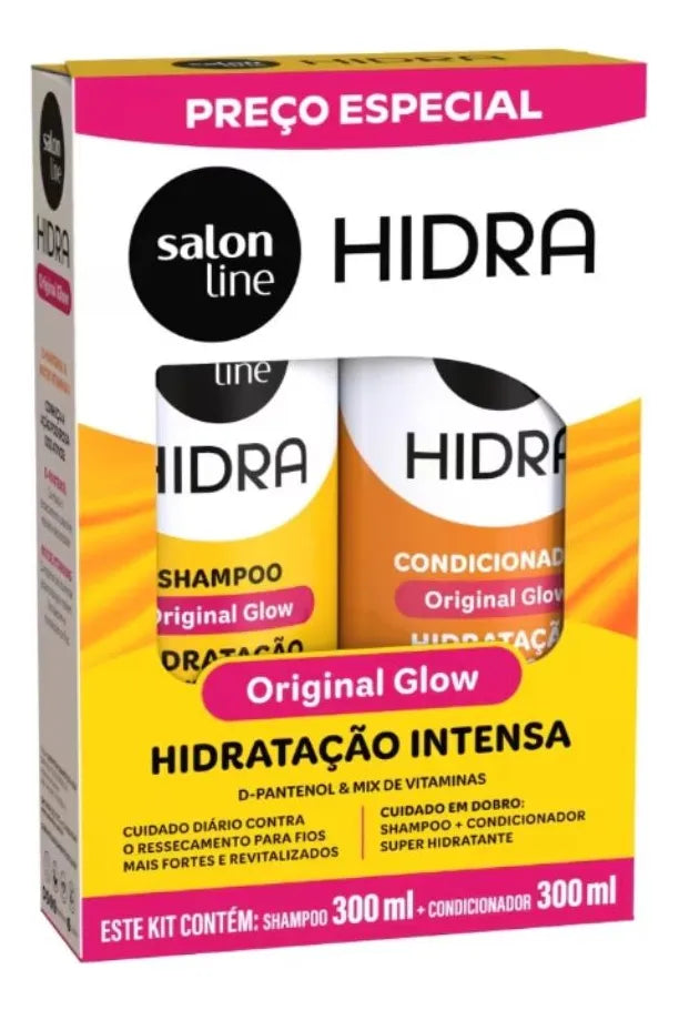Salon Line Kit Hidratação Intensa: Hidra D-Pantenol e Mix de Vitaminas - Shampoo + Condicionador (300ml)