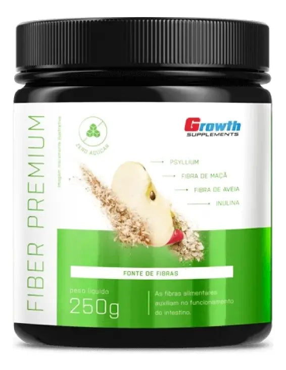 Growth Fiber Premium Supplements Psyllium Fibra de Maçã Fibra de Aveia Inulina (250g)