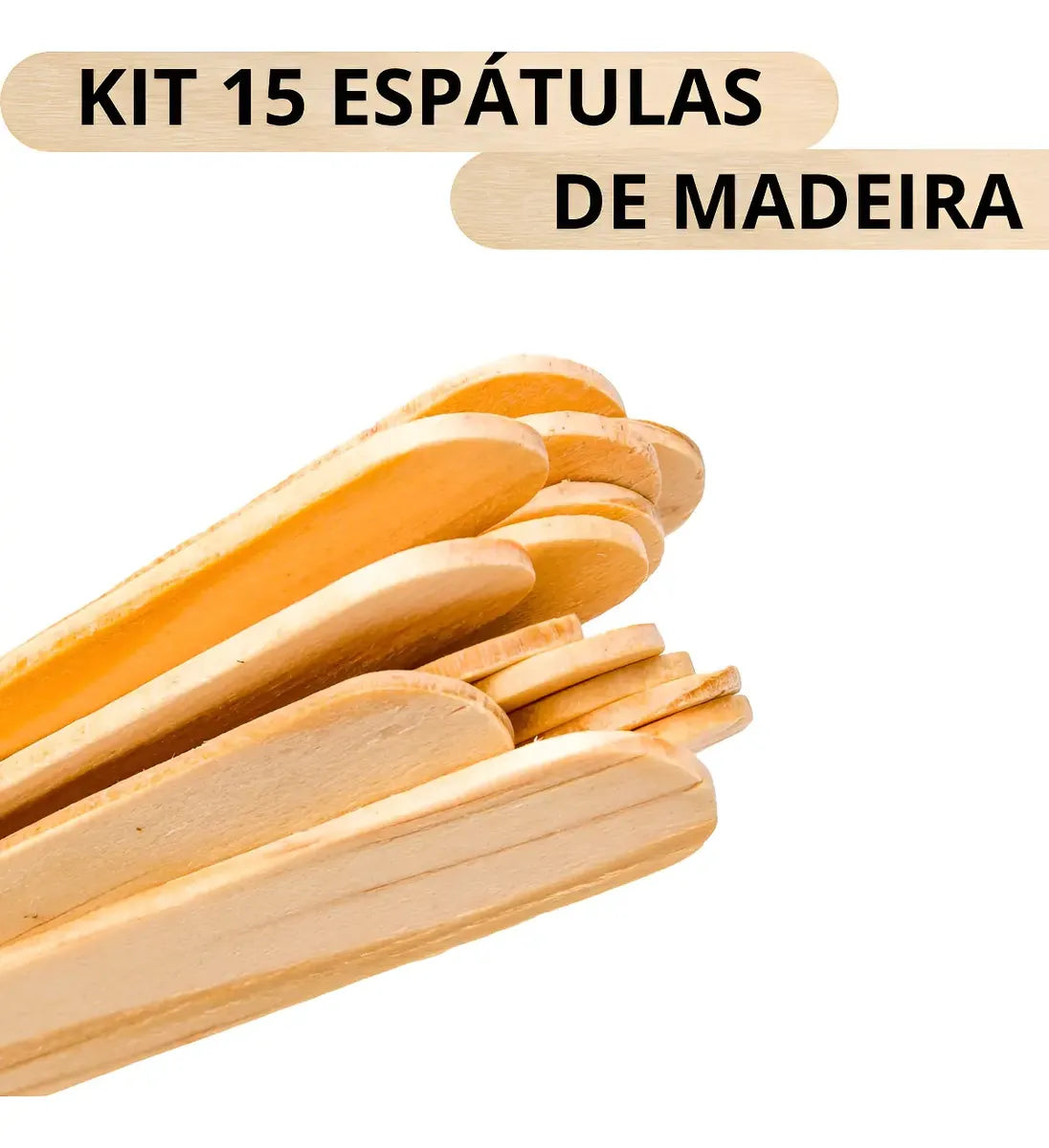 Depile Plus Espátula Larga para Depilação Com 15 Unidades