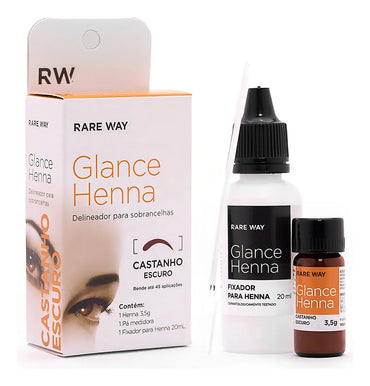 Rare Way Glance Henna Delineador para Sobrancelhas: Castanho Escuro (3,5g)