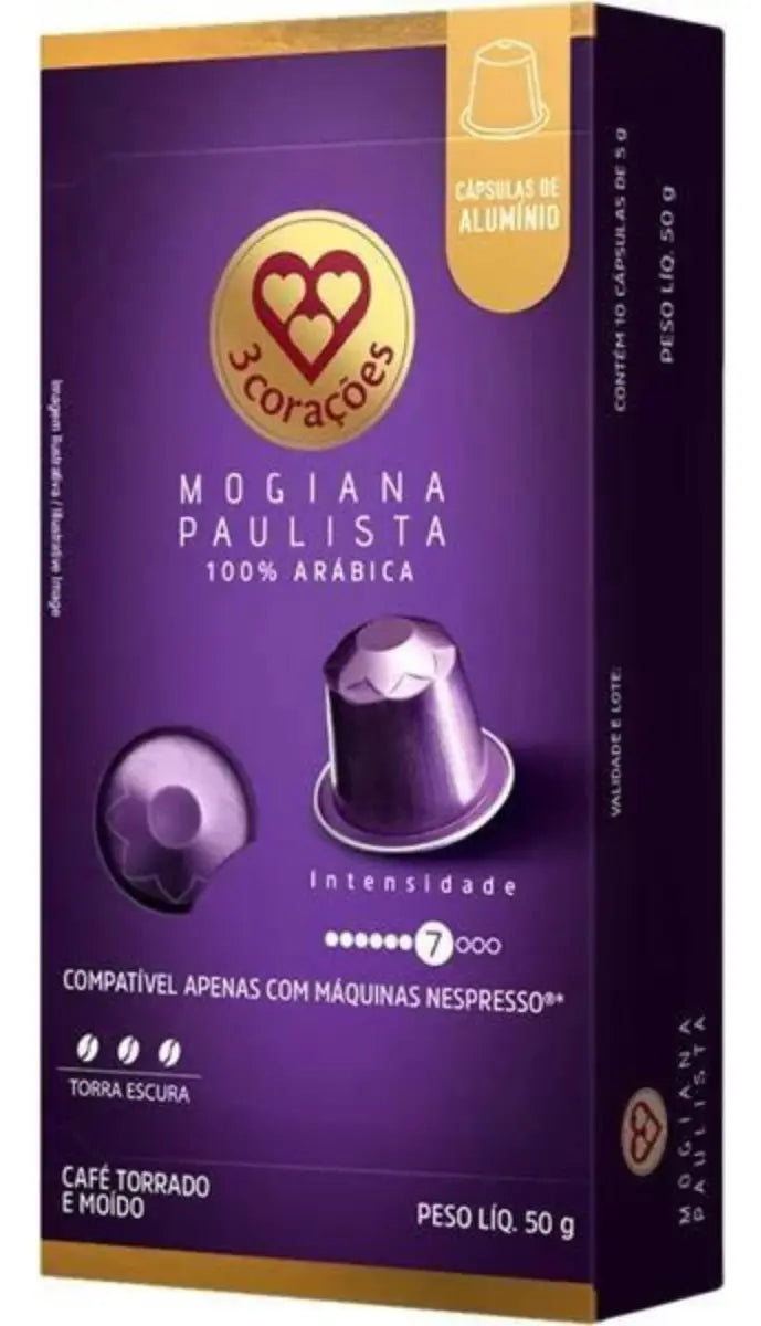 3 Corações Café Mogiana Paulista 10 Cápsulas (50g) Promoção!!