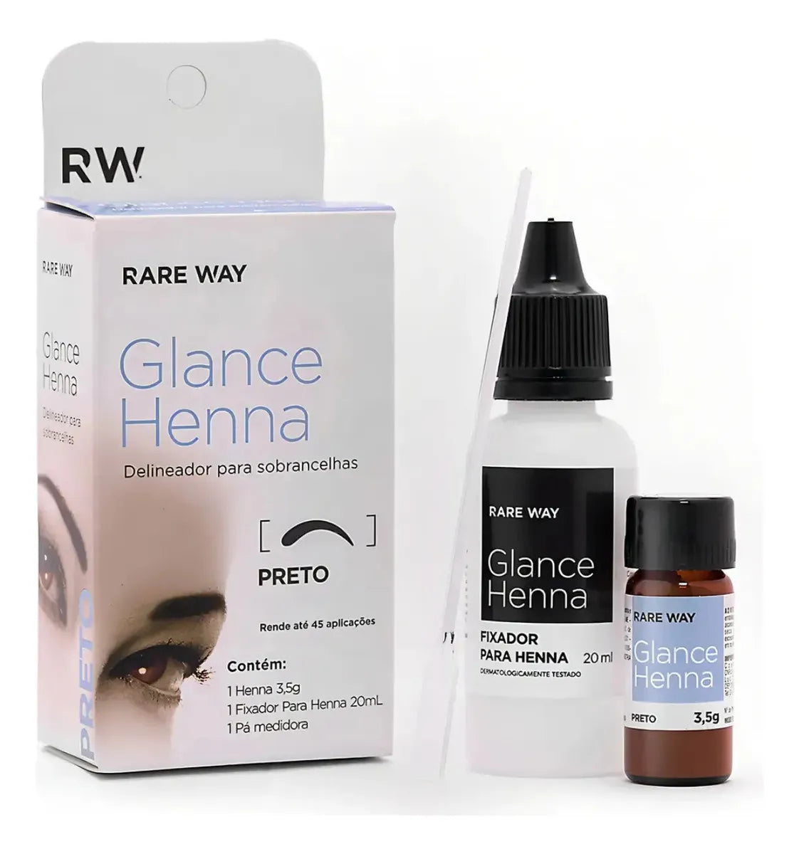 Rare Way Glance Henna Delineador para Sobrancelhas: Preto (3,5g)