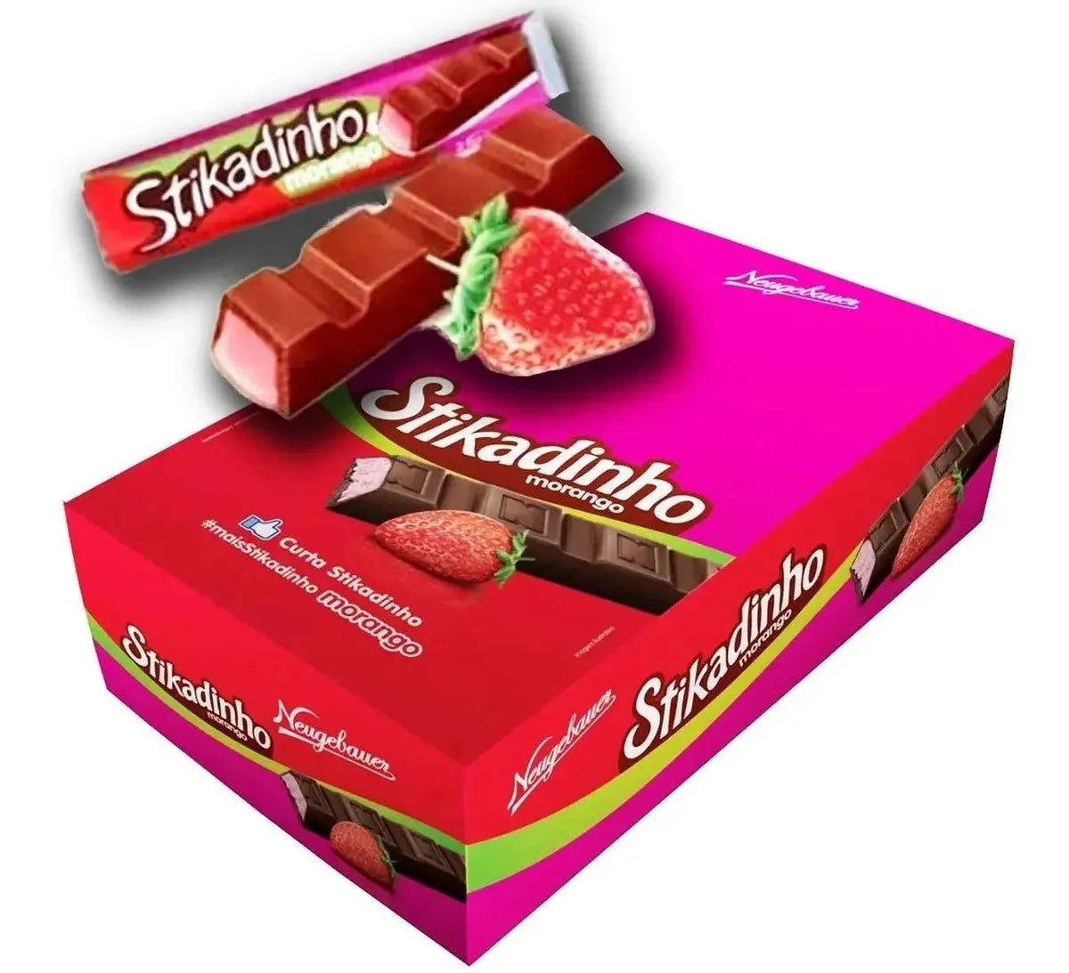 Stikadinho Chocolate Morango - Caixa 32x12,3g (393,6)