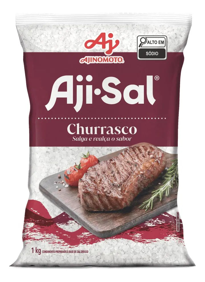 Sal Grosso Para Churrasco Aji-Sal Pacote 1 Kg.