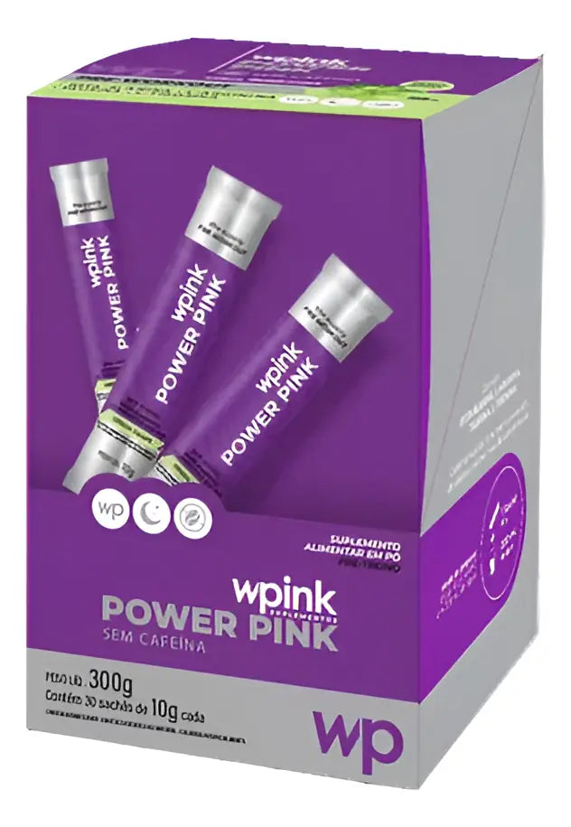 WPink Pré-treino Power Pink Sem Cafeína Sabor Maça verde- 30x10g 300g
