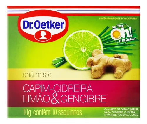 Dr. Oetker Chá de Capim-Cidreira Limão e Gengibre - 10 sachês (10g)