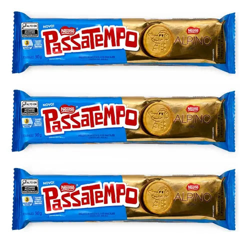 Biscoito Passatempo Recheado Alpino (3x90g)