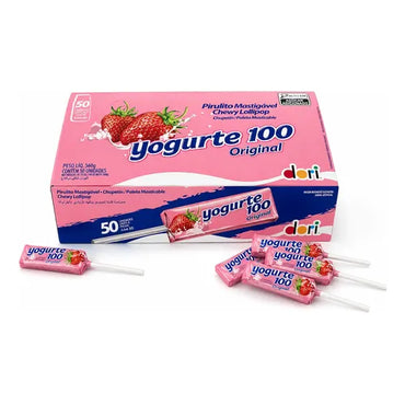 Pirulito Mastigável Yogurte 100 Original Caixa  (560g)