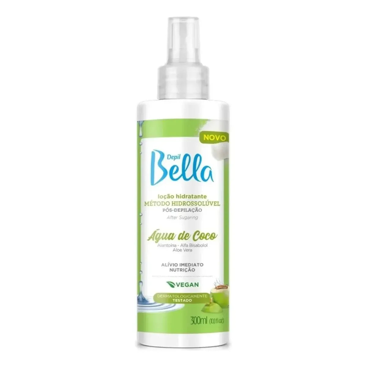Depil Bella Loção Hidratante Hidrassolúvel Pós Depilação Água de Coco (300ml)