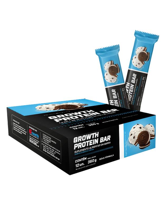 Protein Bar Protein Bar- Display W/ 12 Un. Cookies and cream flavor - Growth