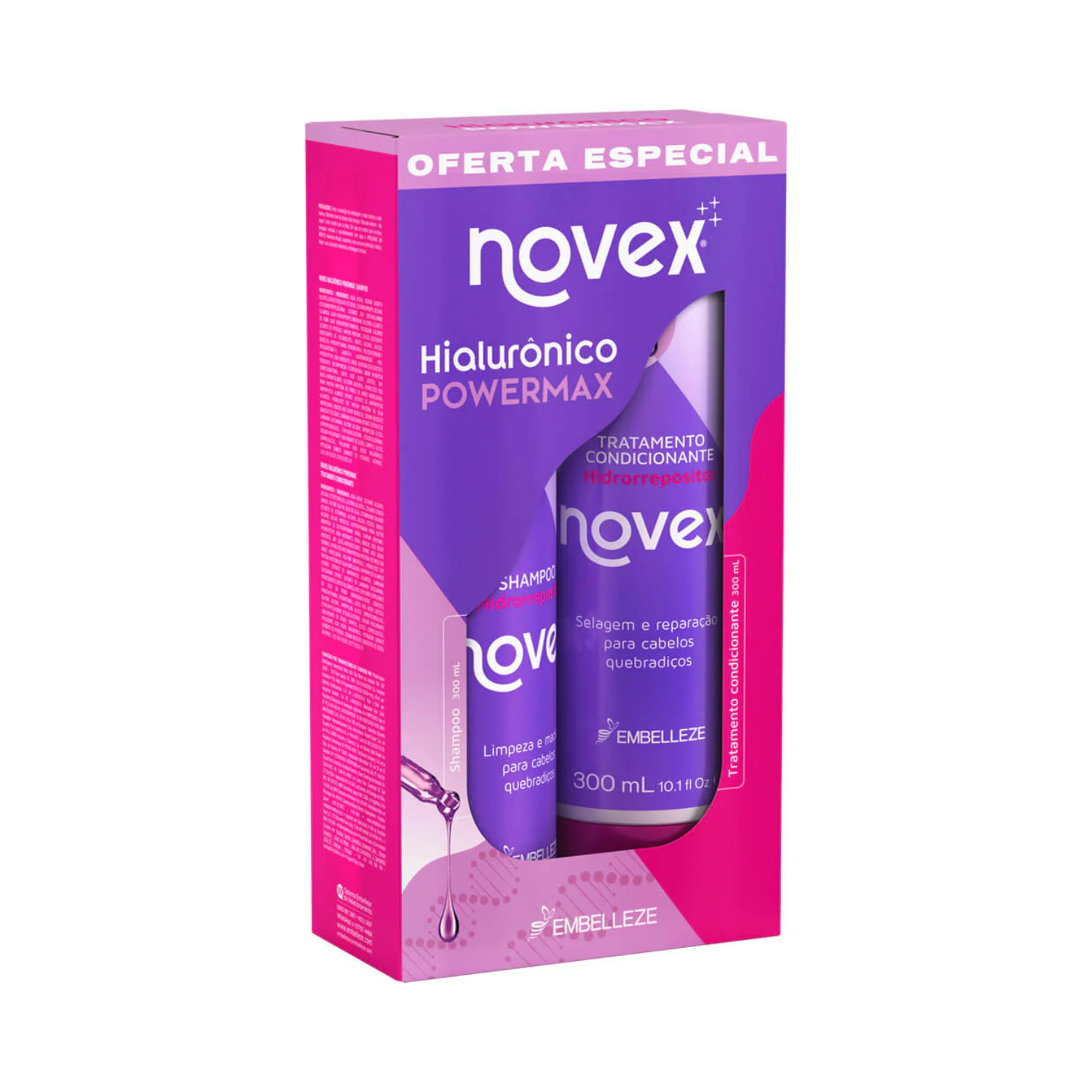 Novex Kit Shampoo + Condicionador Hialurônico Powermax (300ml)