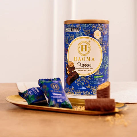 Haoma Paçoca de Amendoim Coberta com Chocolate 56% Cacau (225g)