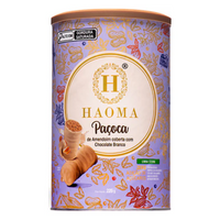 Haoma Paçoca de Amendoim com Cobertura de Chocolate Branco | Linha Stevia (225g)