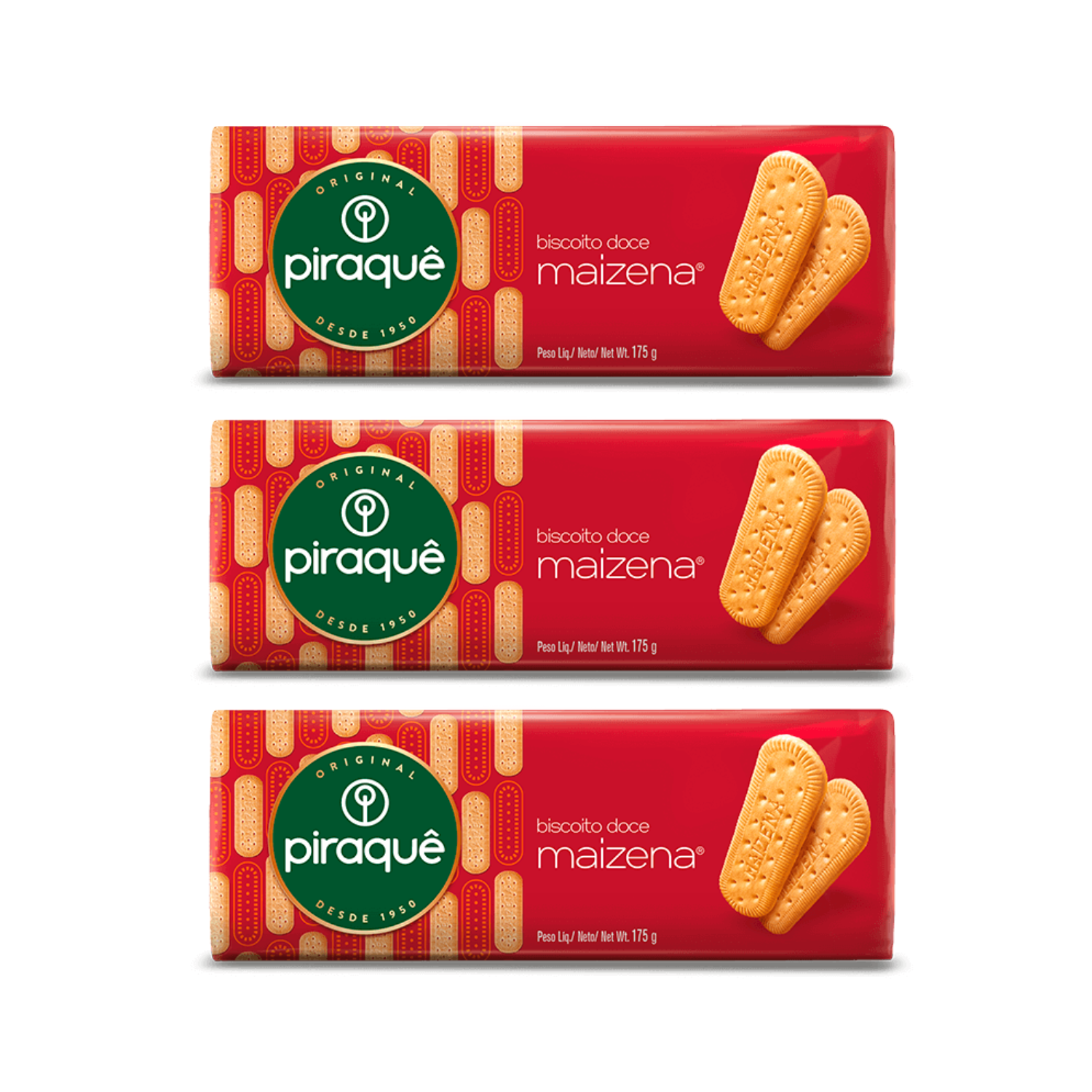 Piraquê Cornstarch Biscuit 3 x 175 G