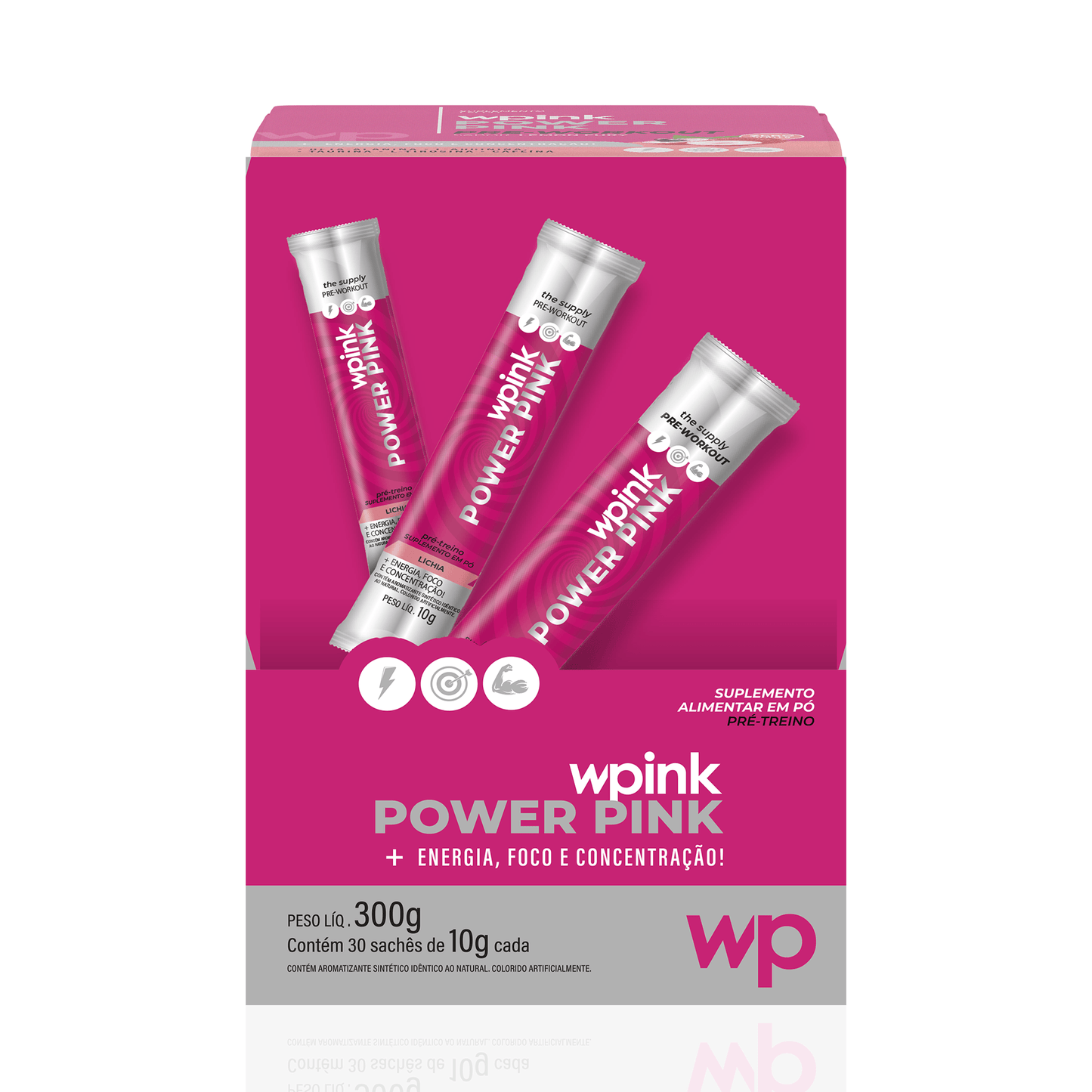 WPink Pré-treino Power Pink Lichia - 30x10g (300g)