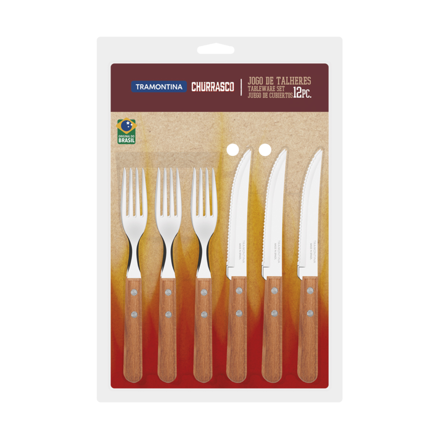 Tramontina 12-piece stainless steel barbecue cutlery set