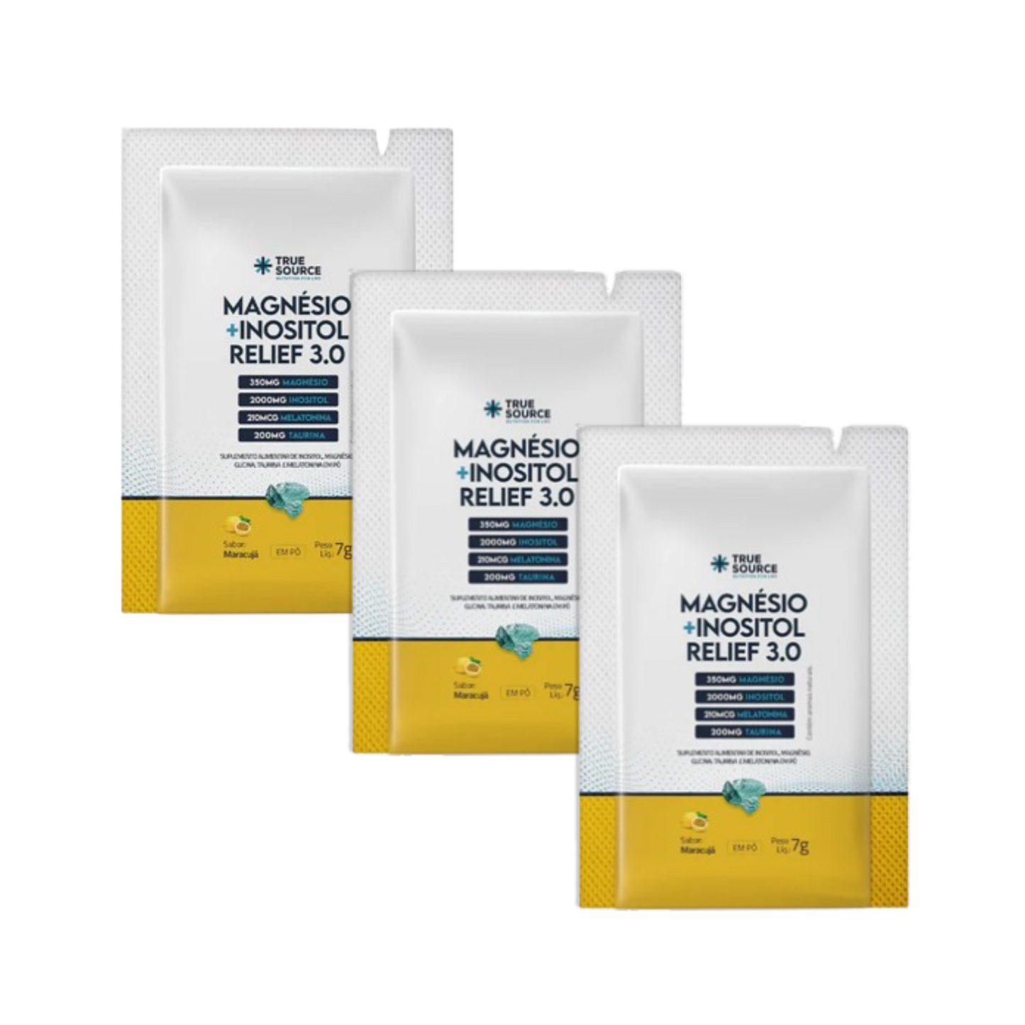 True Magnésio + Inositol Relief 3.0 Sachê - Maracujá (3x7g)