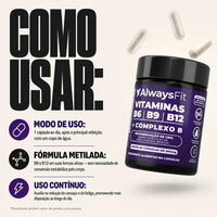 Vitaminas do Complexo B Alwaysfit  Metilfolato + Metilcobalamina 60 Cápsulas