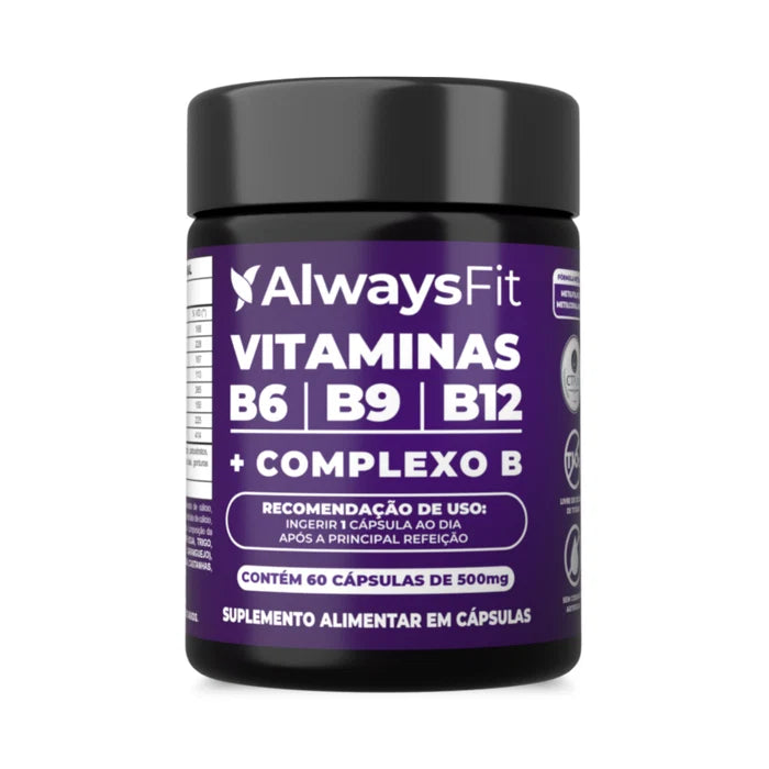 Vitaminas do Complexo B Alwaysfit  Metilfolato + Metilcobalamina 60 Cápsulas