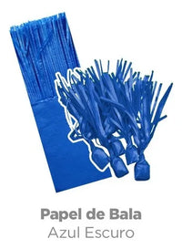 Papel de Seda com Franja para Bala de Coco – 75mm x 210mm – 48 Unidades – Cores: