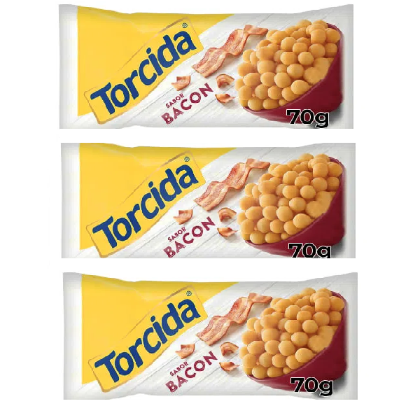 Salgadinho TORCIDA® Bacon 3 X 70 Gr.