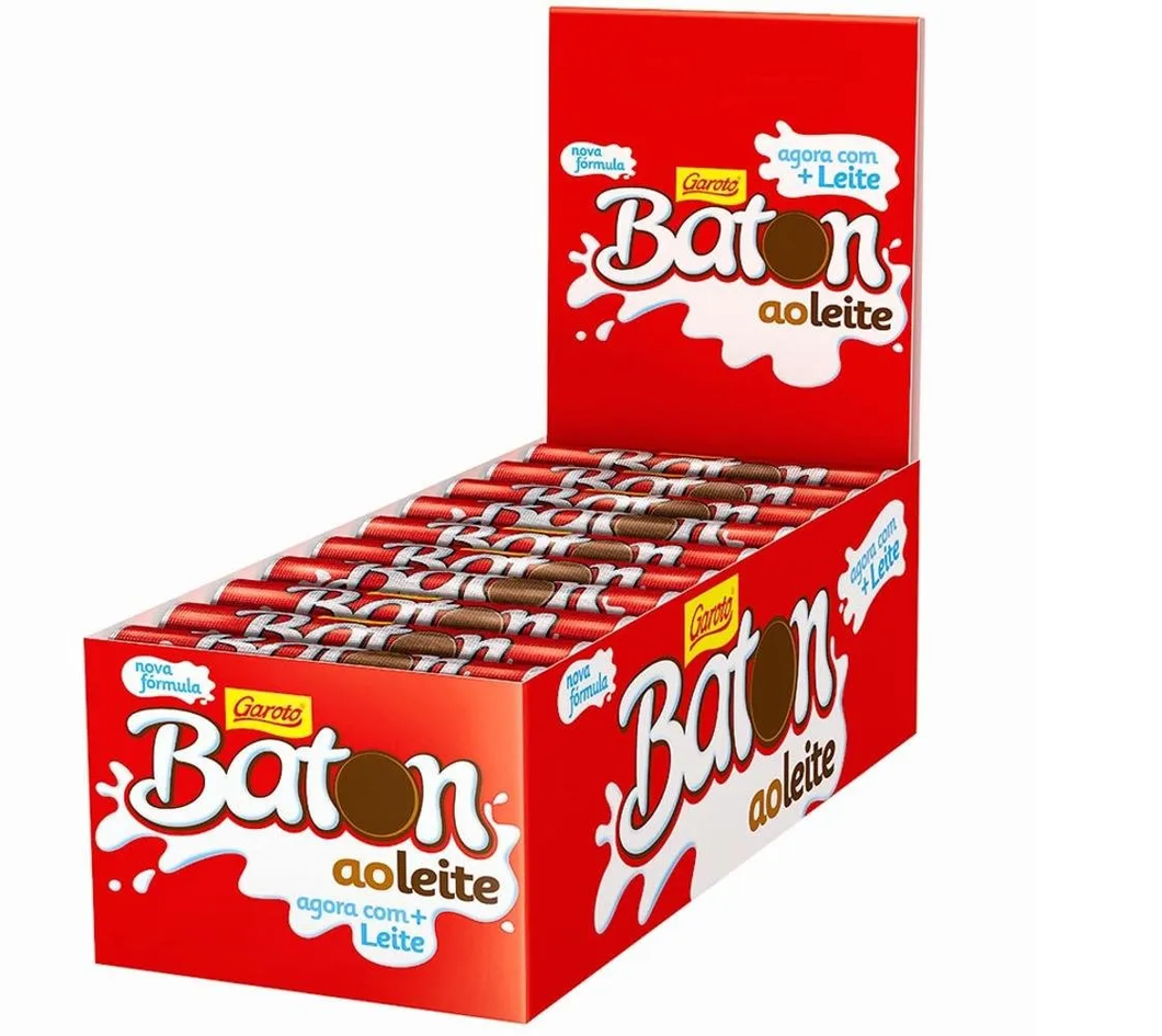 Baton Bastao Chocolate Leite Box 30 x 16g 480G