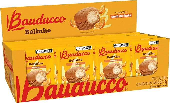 Bauducco Bolinho Laranja 40g - 16 unidades