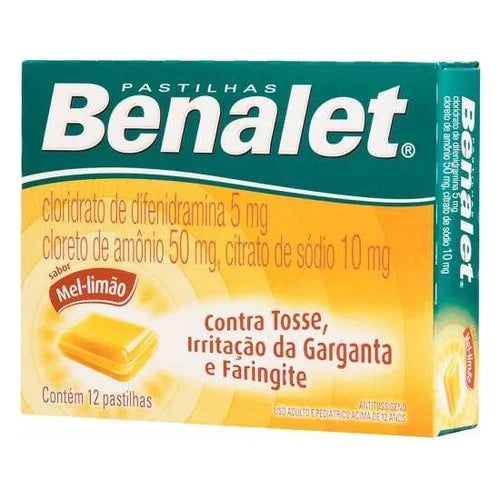 Benalet Pastilhas Sabor Mel e Limão. Caixa 12 pastilhas (65g)