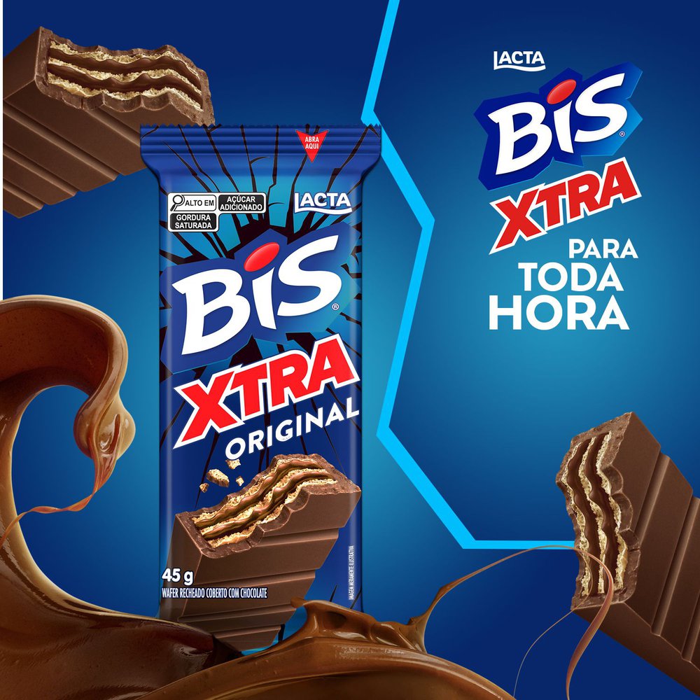 Chocolate ao Leite Bis Xtra Lacta com 24 unid 1.08KG