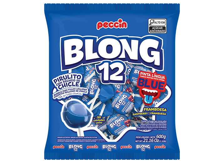 Blong Lollipop 12 with bubblegum 600g