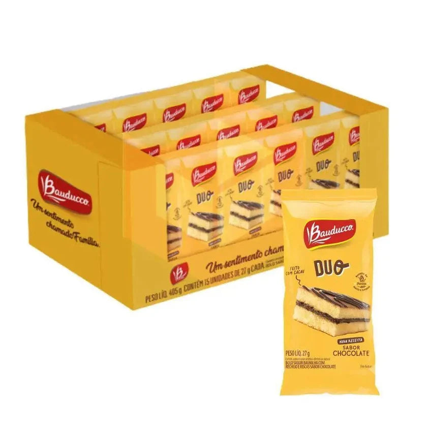 Bauducco Bolinho Duo Chocolate. Caixa com 15 Unidades (405g)