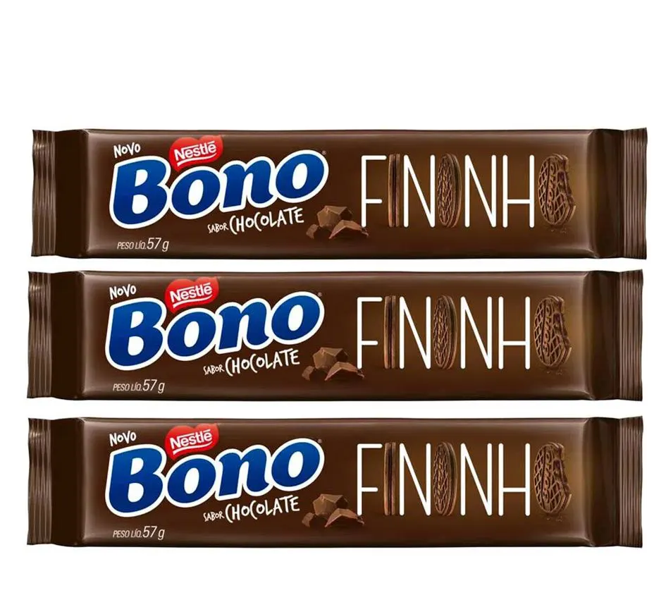 Biscoito Recheado Chocolate BONO® 3 x 90G PROMOÇÃO 22/07/24