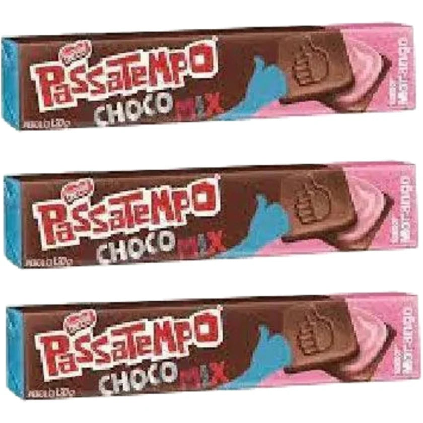 Nestlé Biscoito Passatempo® Chocomix Recheio Morango (3x130g)