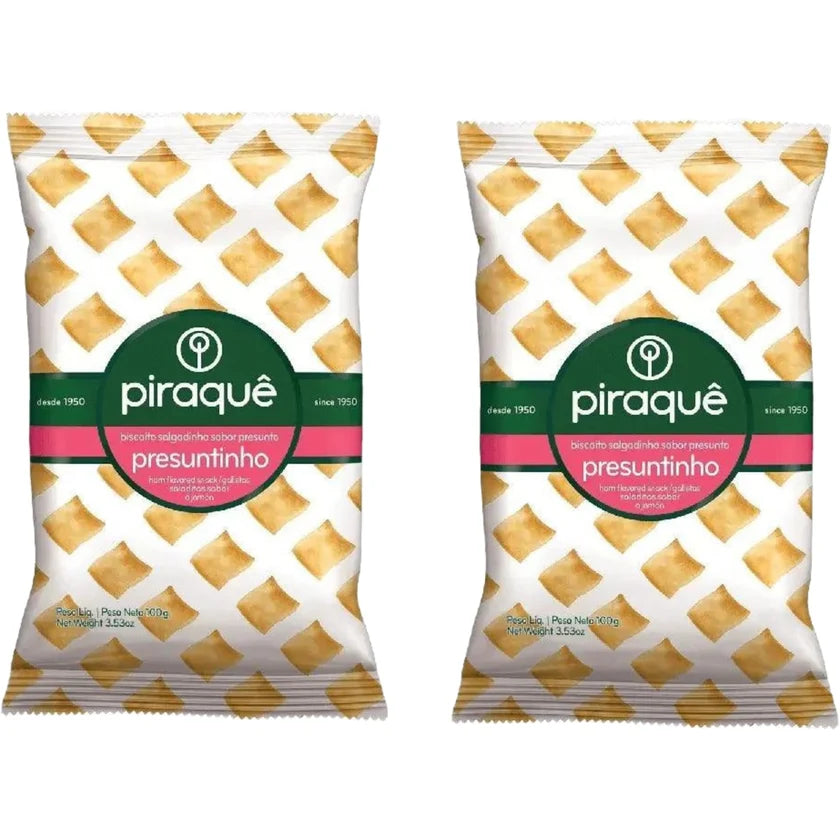 Piraquê Biscoito Salgadinho Presuntinho (2x100g)