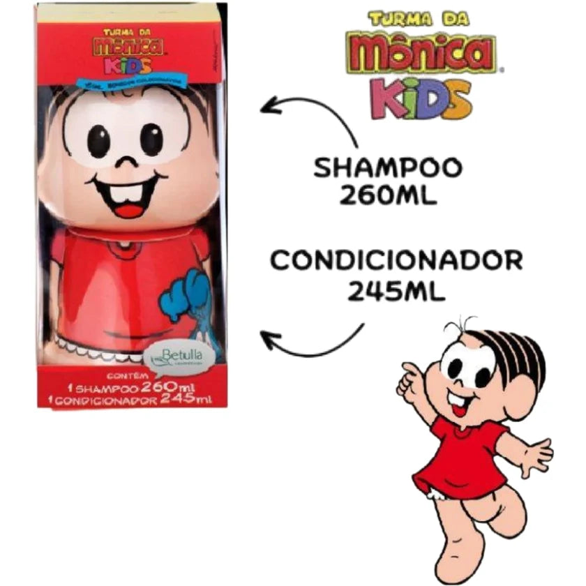 Kit Turma Da Mônica Cia. da Natureza Shampoo 260ml + Condicionador 245ml - Boneco Mônica Oferta!