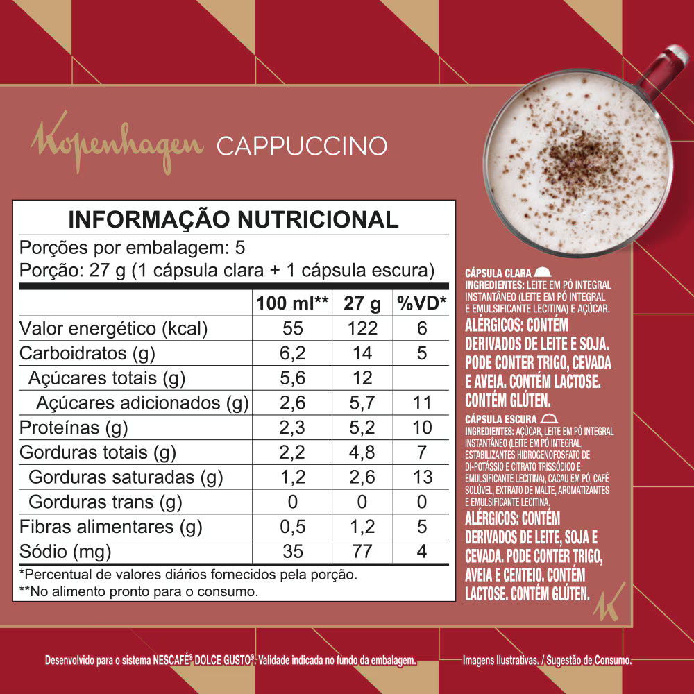 Dolce Gusto Kopenhagen Cappuccino 10 Cápsulas 190g