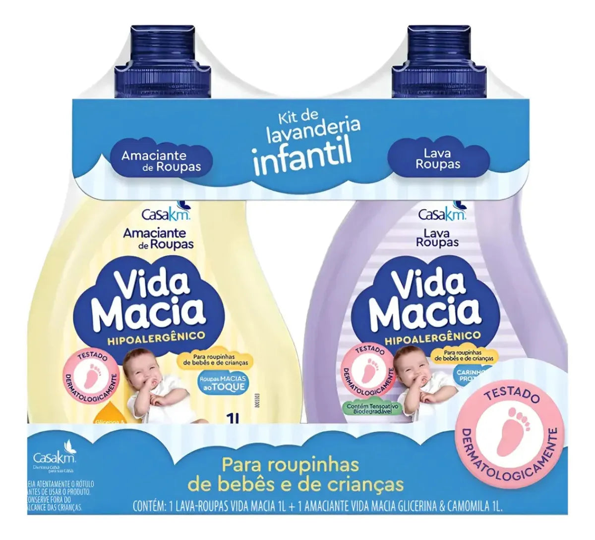 Kit Vida Macia Lava Roupas e Amaciante Líquido Bebê 1 L