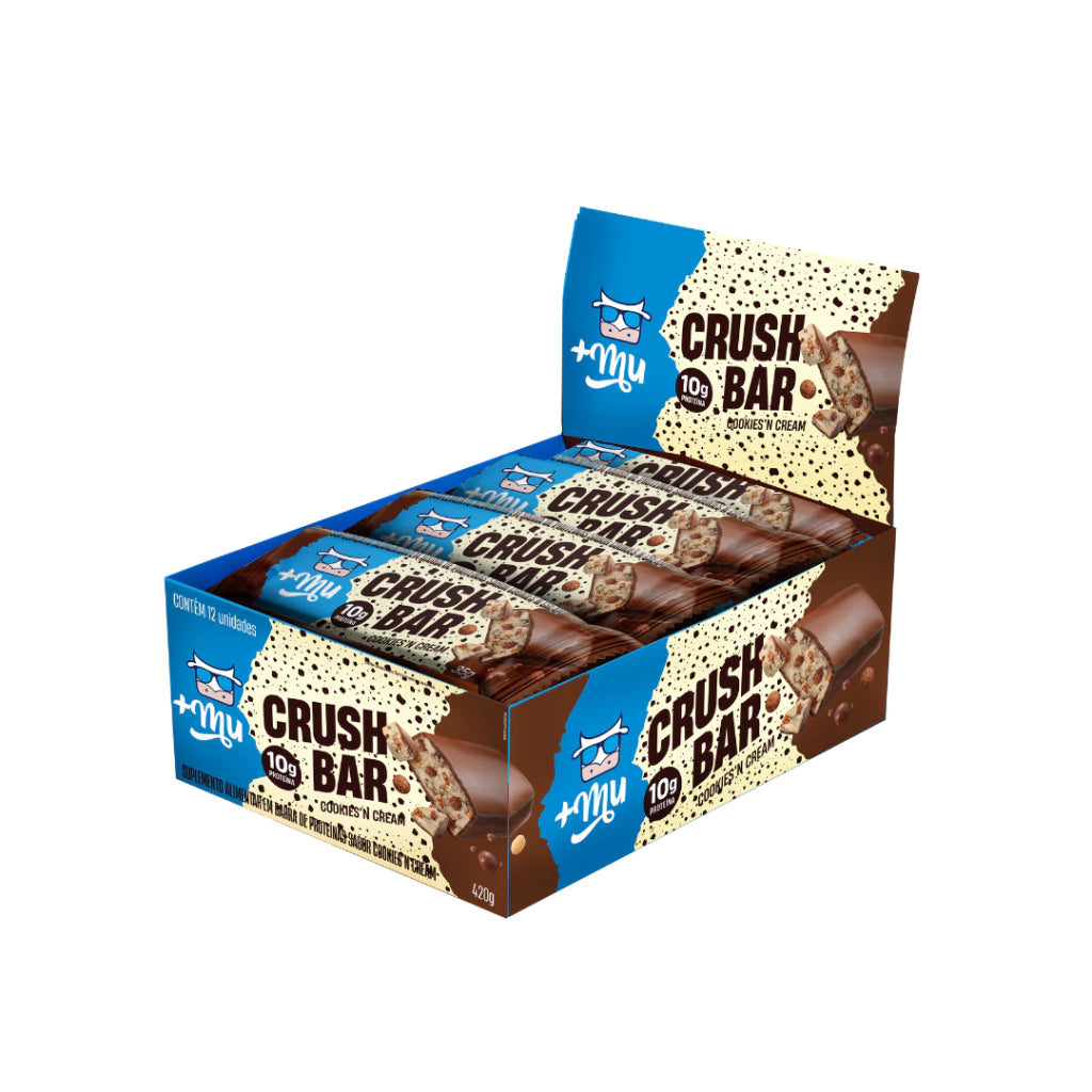 +Mu Crushbar Cookies'n Cream - Box of 12 Units (480g)