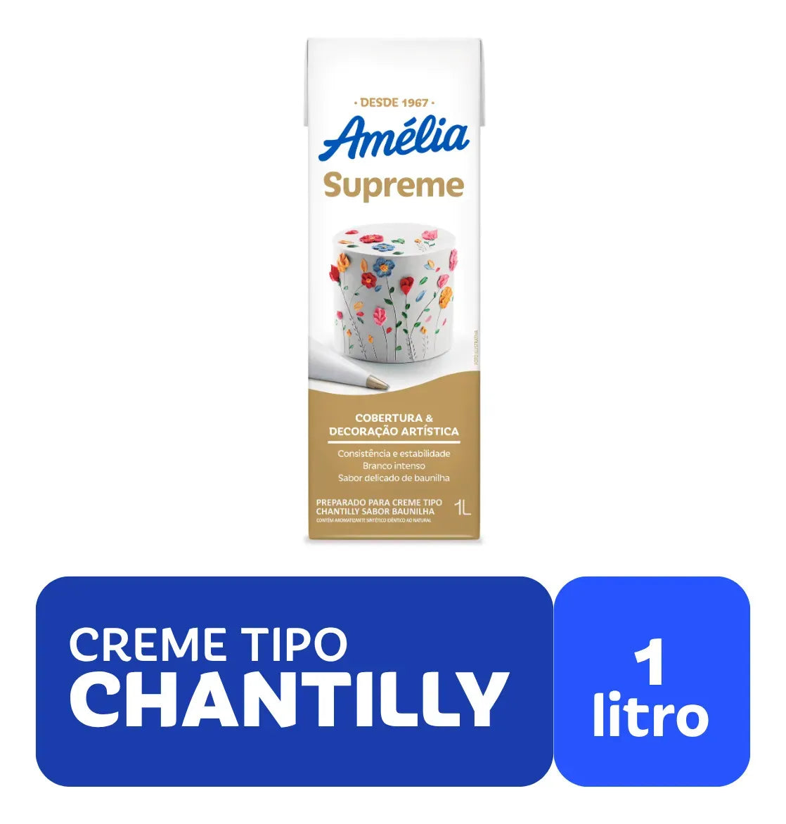 Creme Chantilly Baunilha Amélia Chanty Mix Supreme Caixa 1l